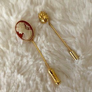 PRICE DROP - AVON - cameo pin. 2 Stick pins